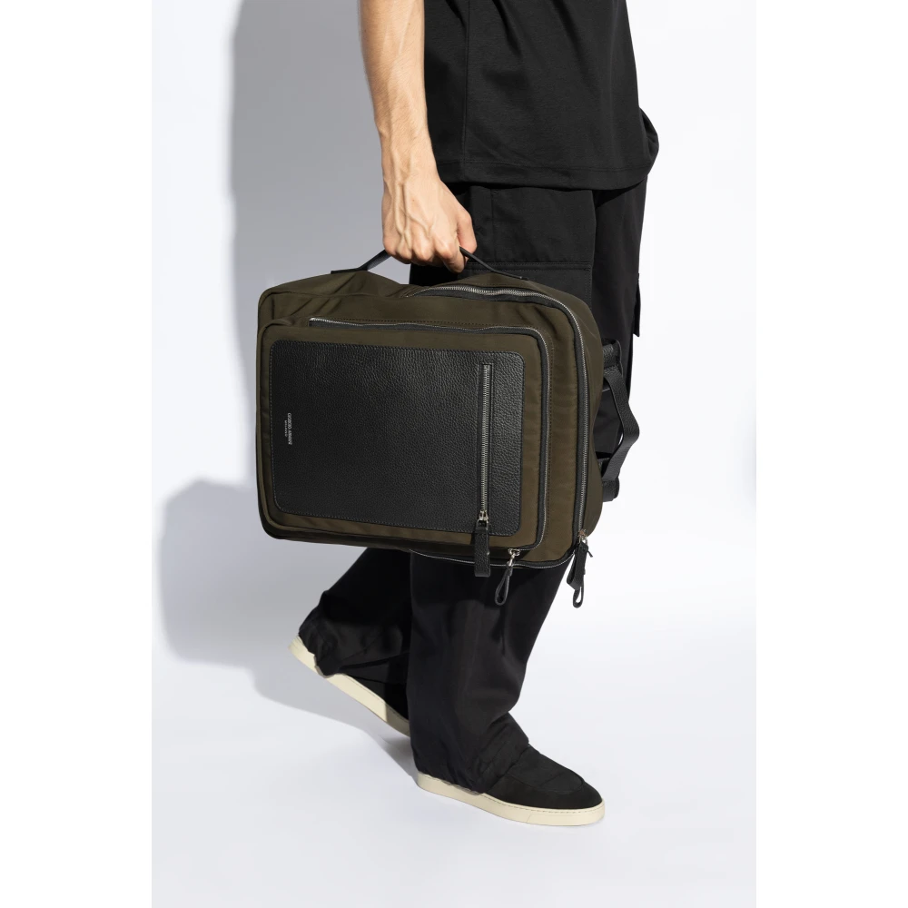 Giorgio Armani Rugzak met bedrukt logo Black Heren