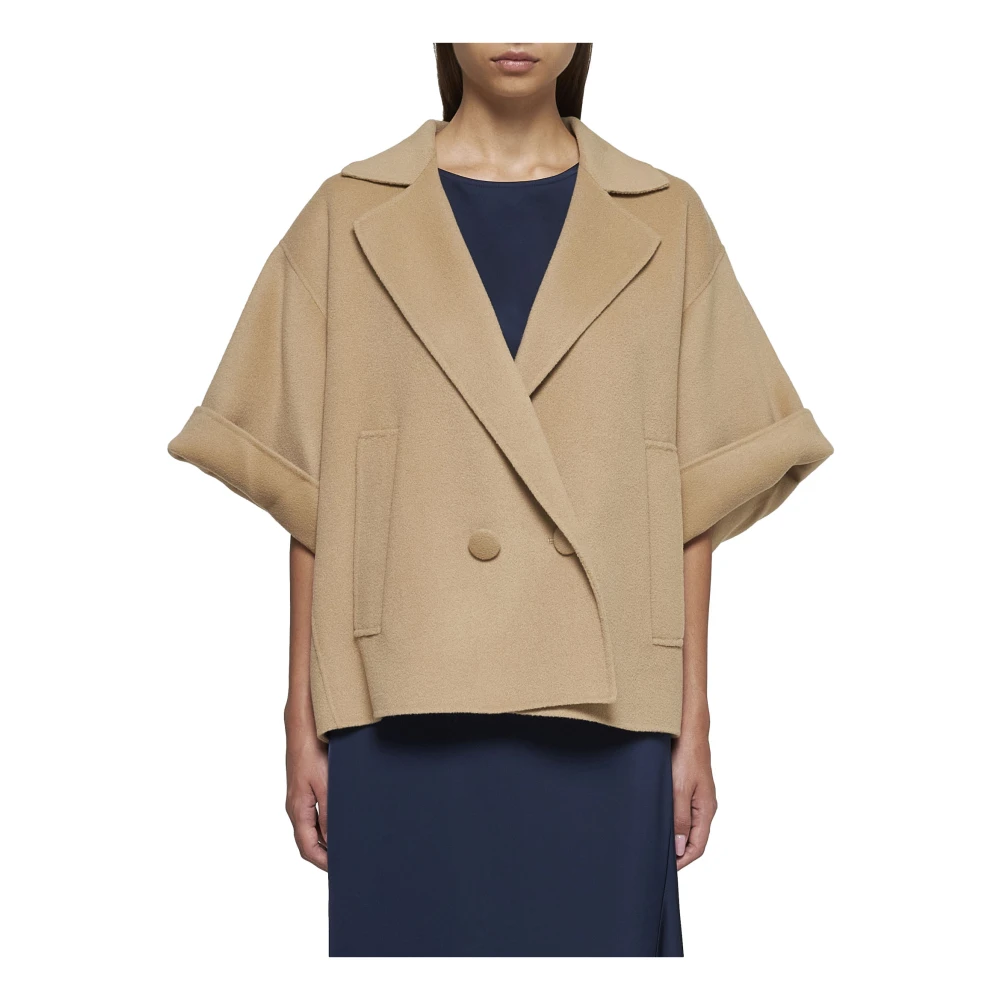 Max Mara Weekend Beige Navarra Jas met Kimono Mouwen Beige Dames