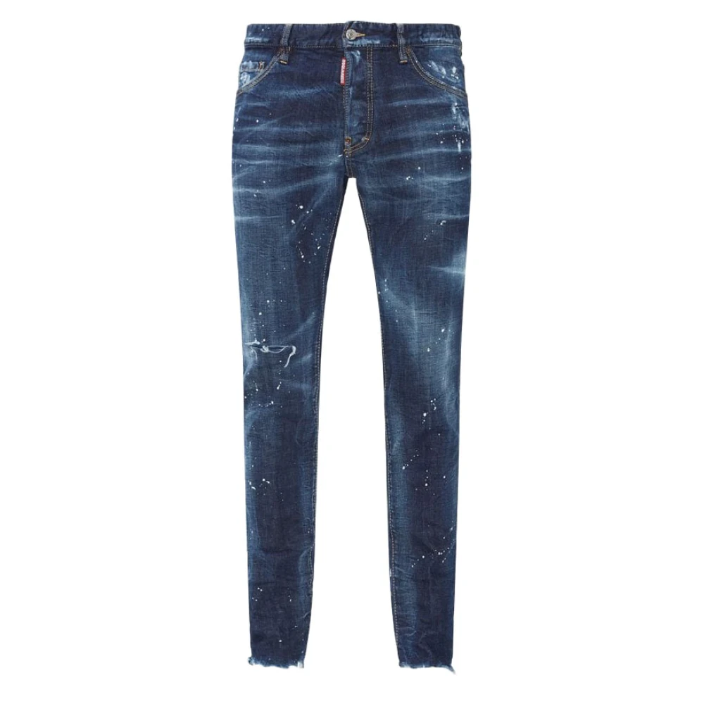 Dsquared2 Donkerblauwe Skinny Jeans met Lage Taille Blue Heren