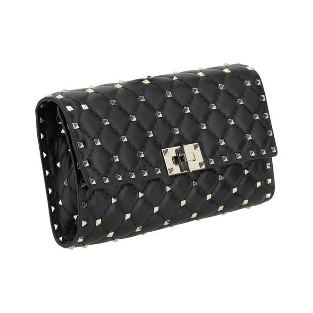 Valentino Garavani Studded Leren Schoudertas Black Dames