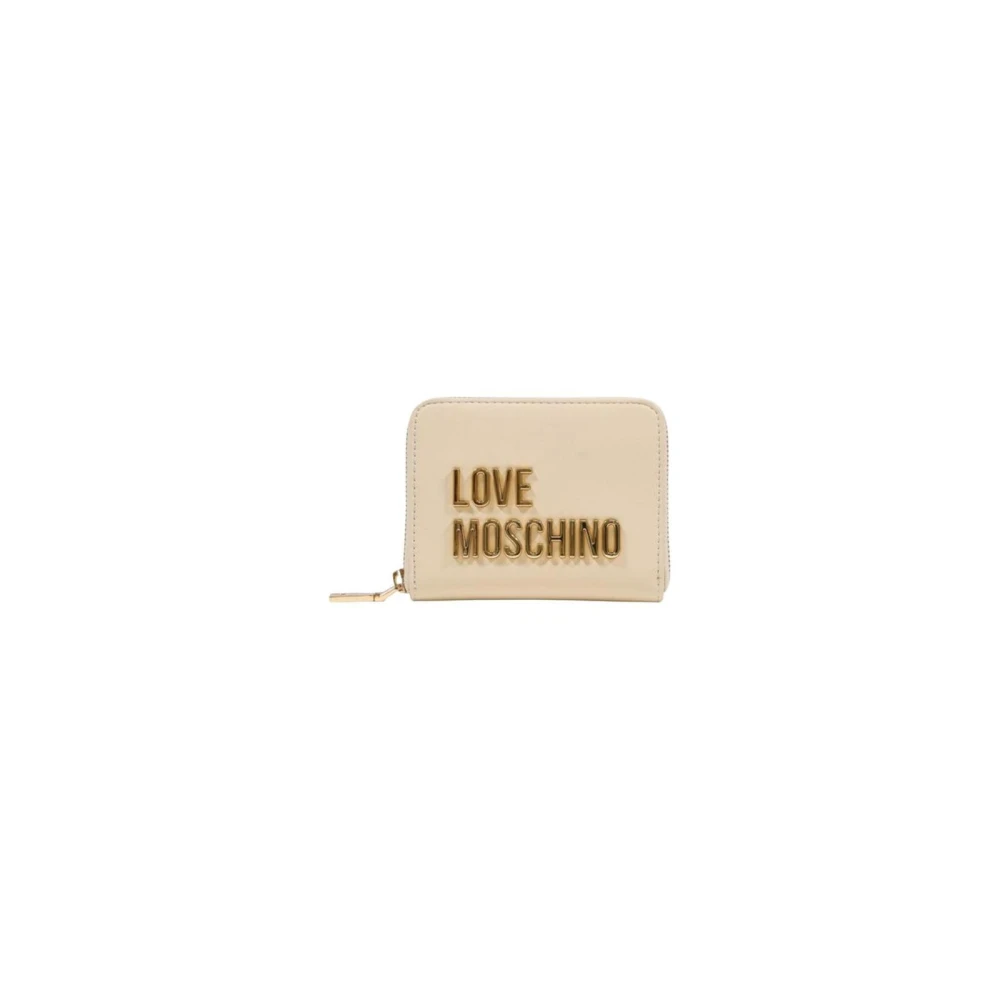 Love Moschino Vrouw Beige Polyethylene Textured Wallet