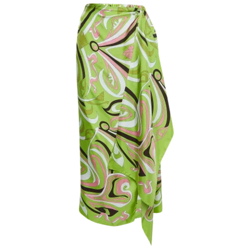 Emilio Pucci Pre-owned Silk bottoms Green Dames