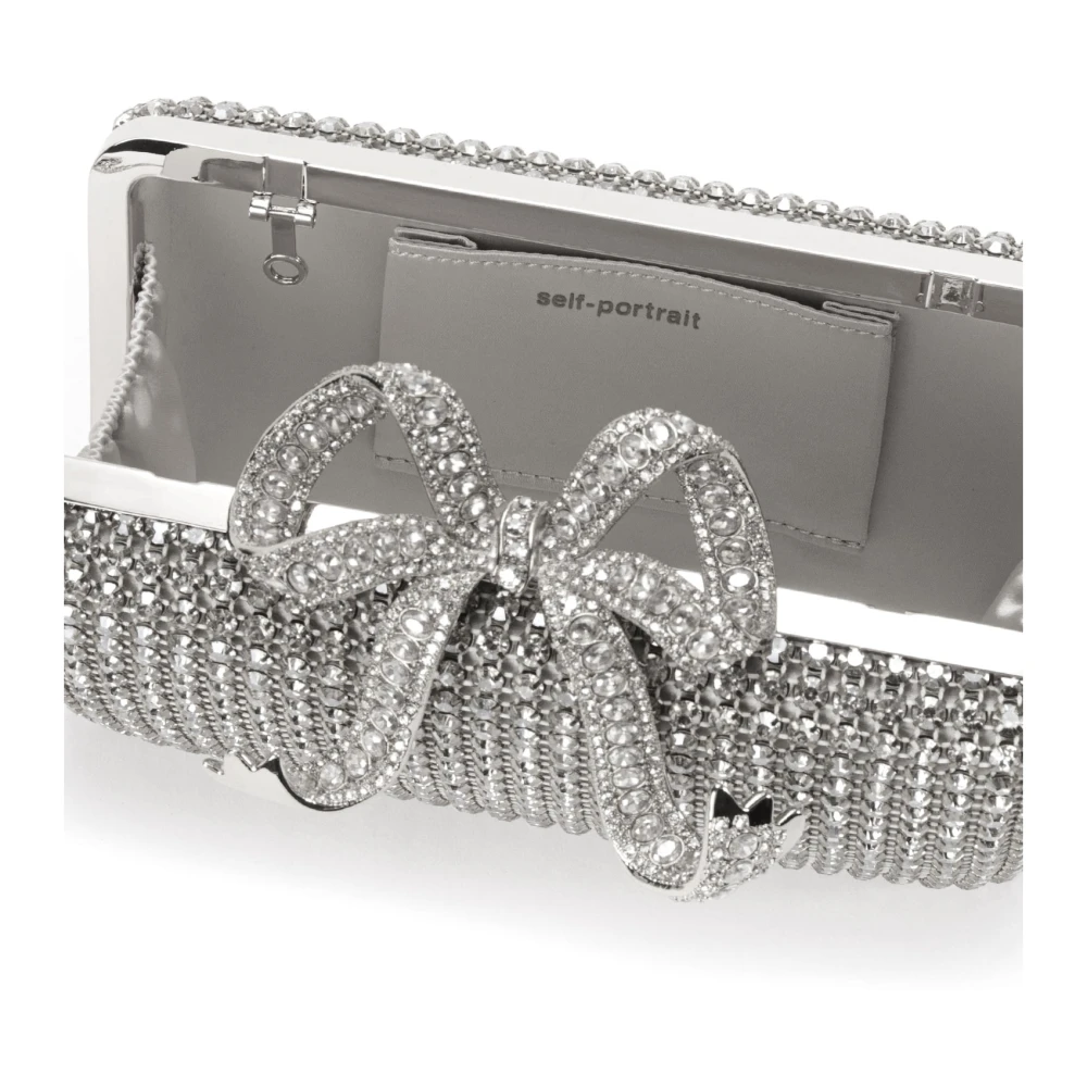 Self Portrait Strass Clutch met Schouderriem Gray Dames