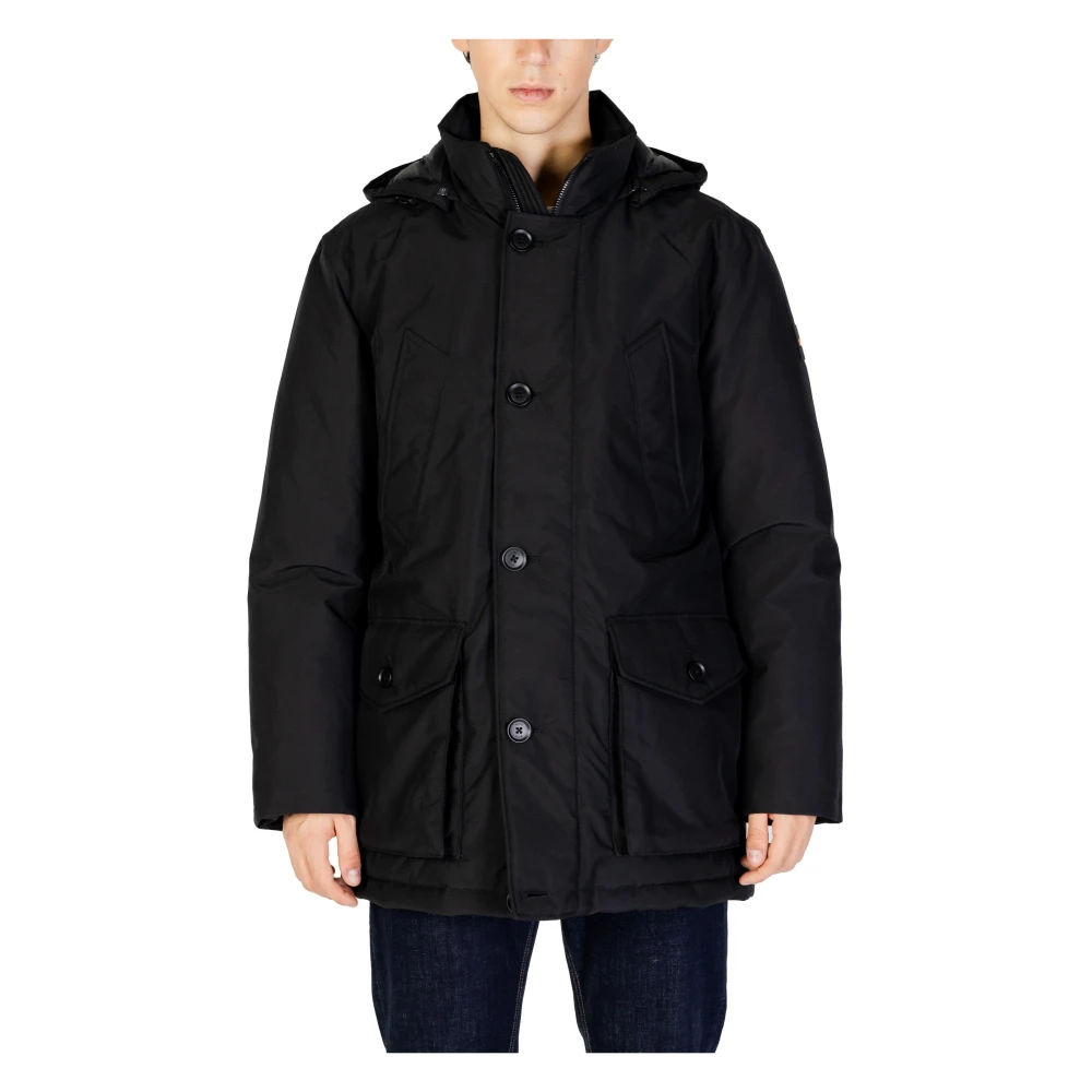Hugo Boss Zwarte Hooded Knoopjas Black Heren