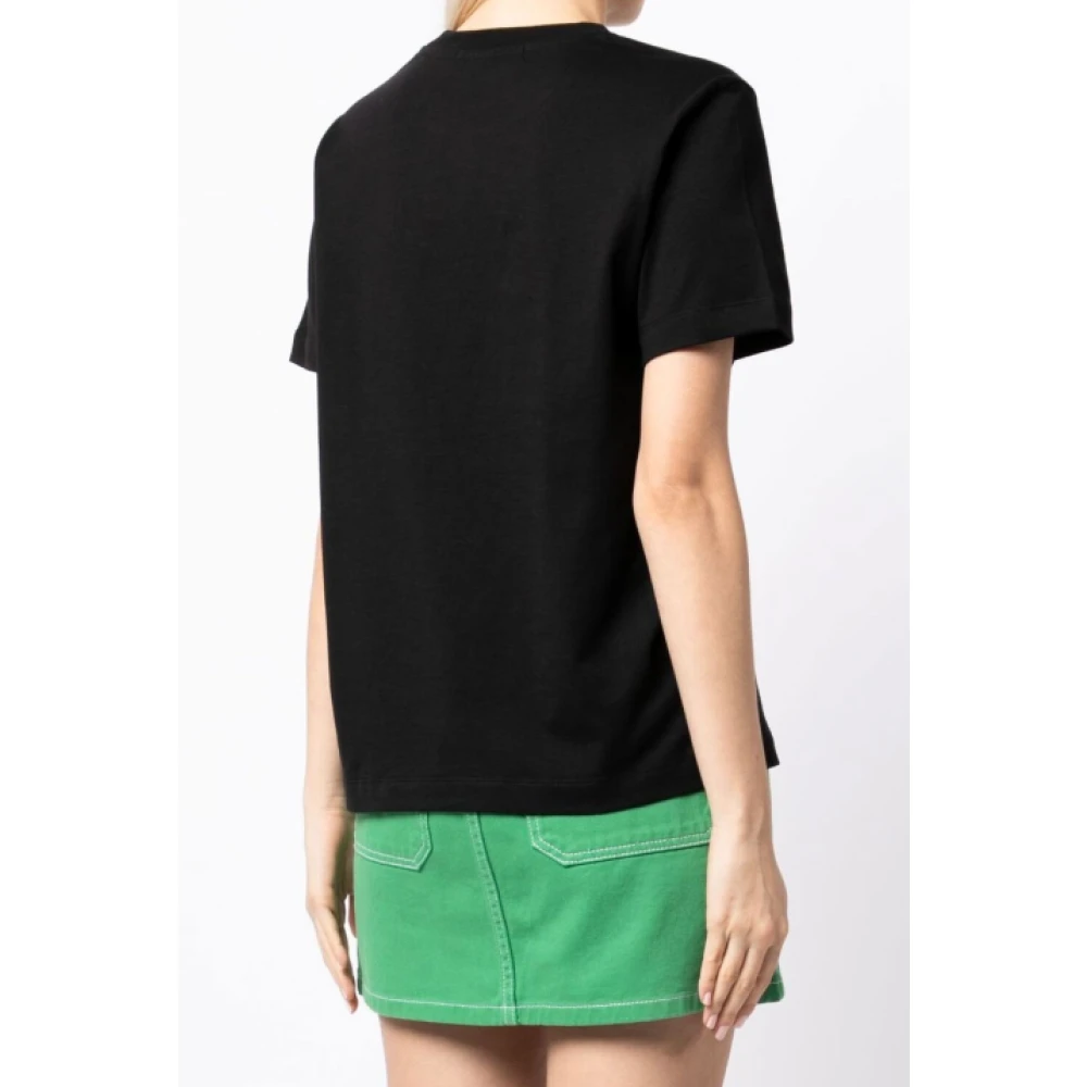 Msgm Zwart T-shirt met voorprint Black Dames