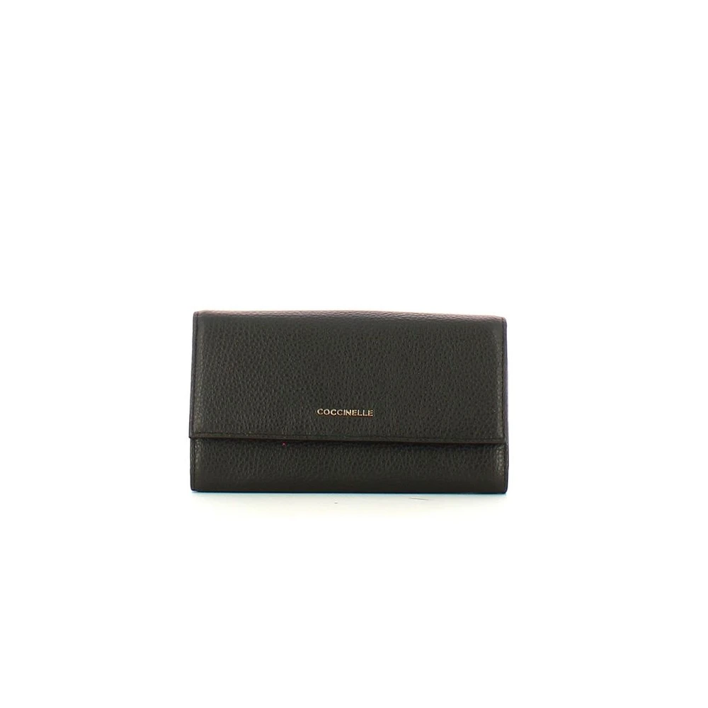 Coccinelle Metallic Soft Wallet Grained Leather - Female - Wallets & Cardholders - Black - One Size - Accessories