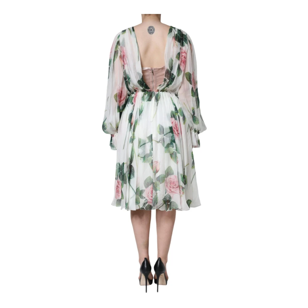 Dolce & Gabbana Zijden bloemenprint A-lijn midi-jurk Multicolor Dames