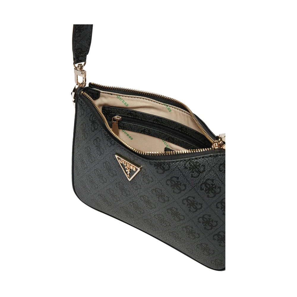 Guess Elegante Zwarte Schoudertas Klassiek Ontwerp Black Dames