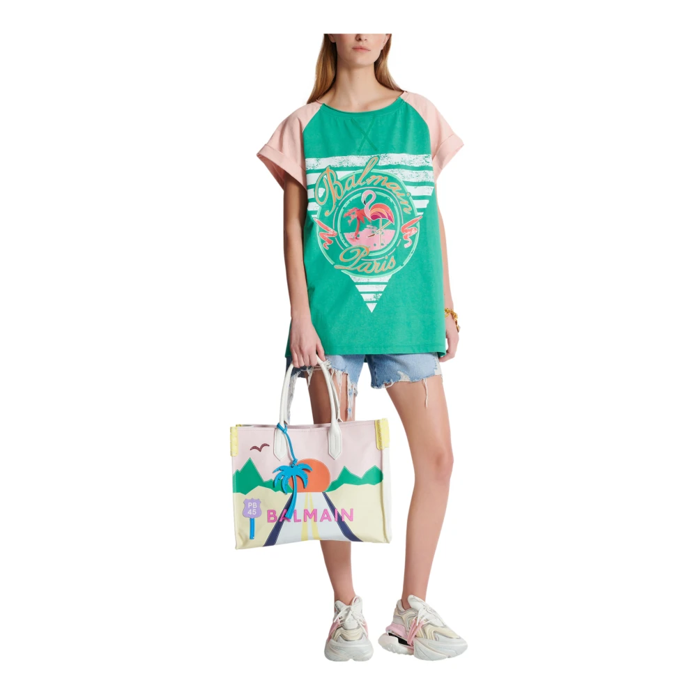 Balmain Flamingo T-shirt Multicolor Dames