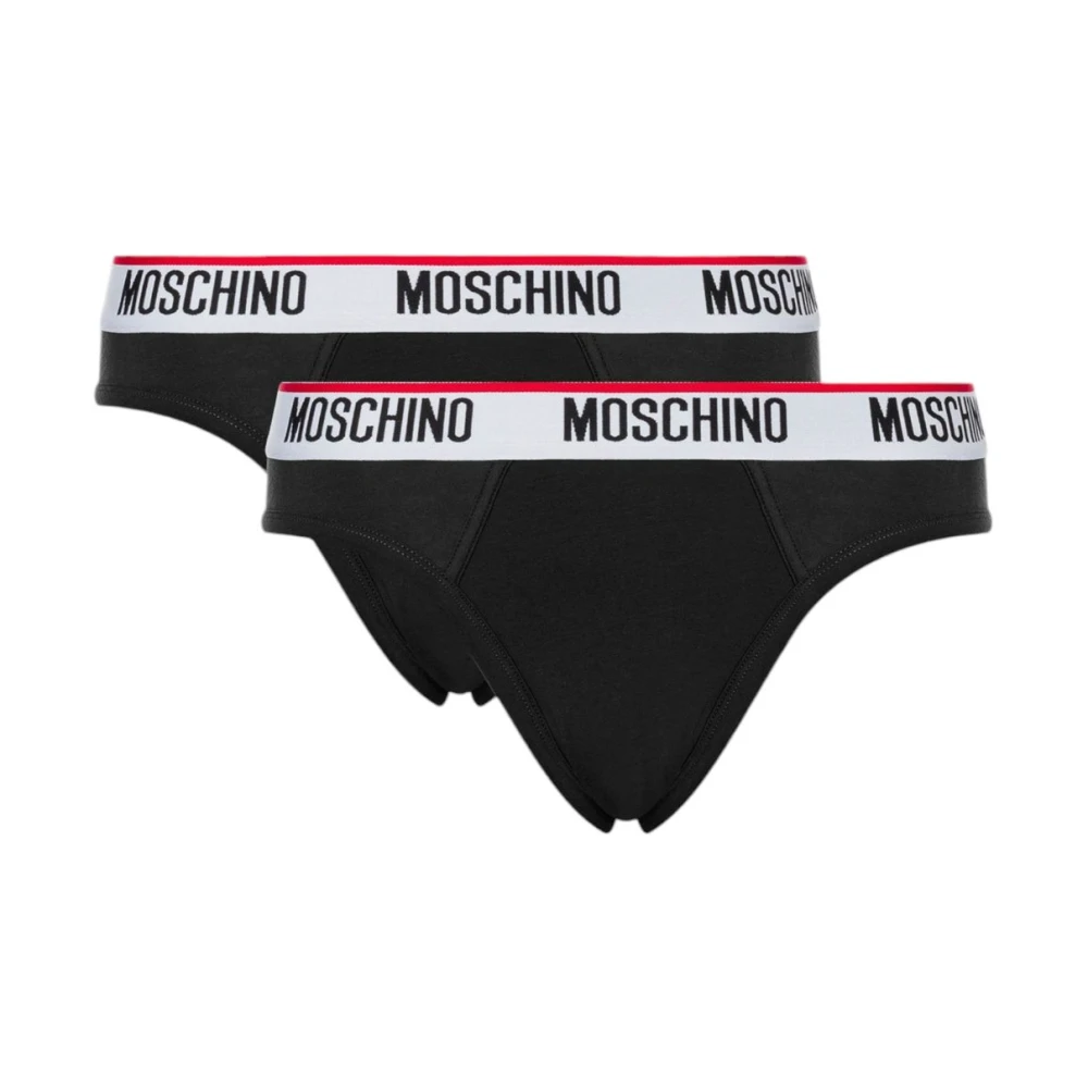 Moschino Herr Svart Underkläder M, Silke Slip Set