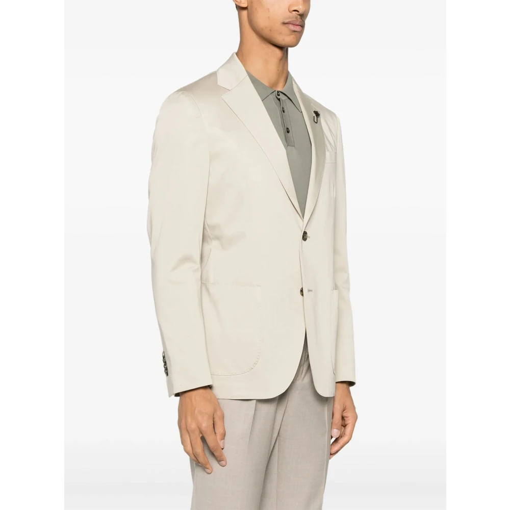 Lardini Beige Katoenen Blazer met Knoopsluiting Beige Heren
