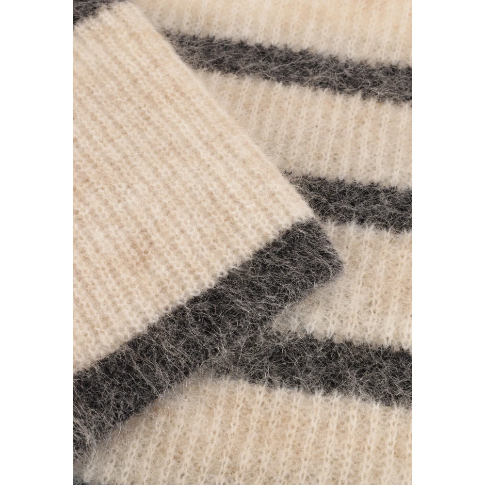Second Female Ovalis Knit T-neck Sweater Second Dames Beige Dames