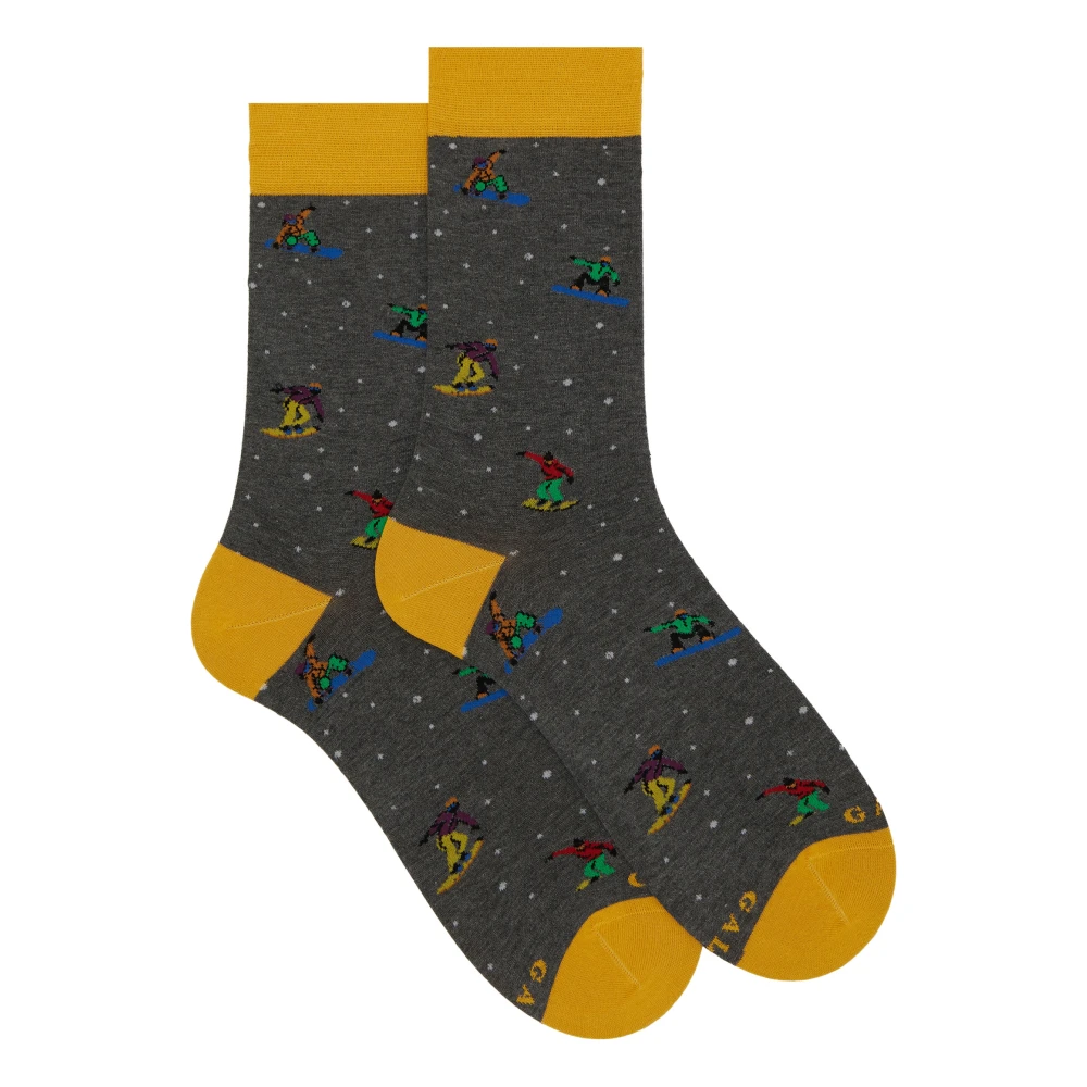 Gallo Korte katoenen sokken met snowboardmotief Multicolor Heren