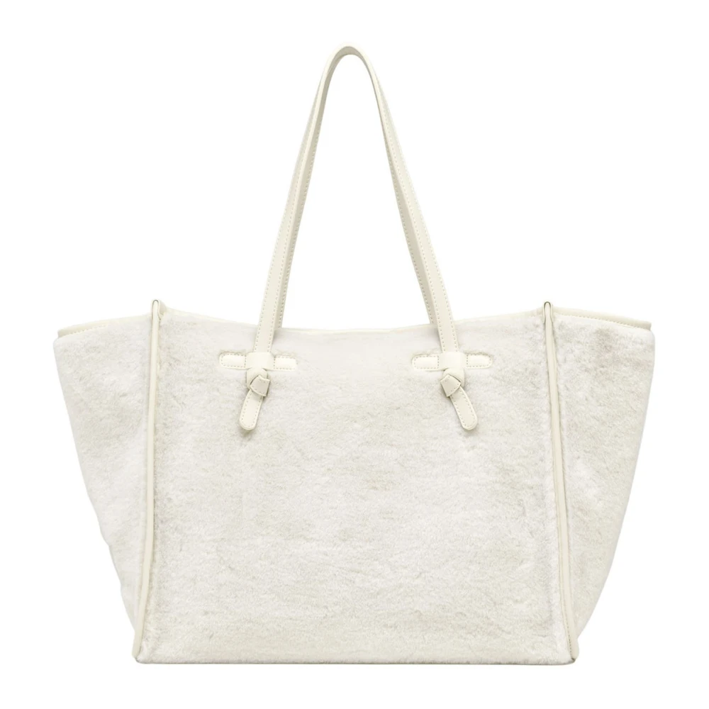 Gianni Chiarini Witte Shoppingtas met Faux Fur White Dames