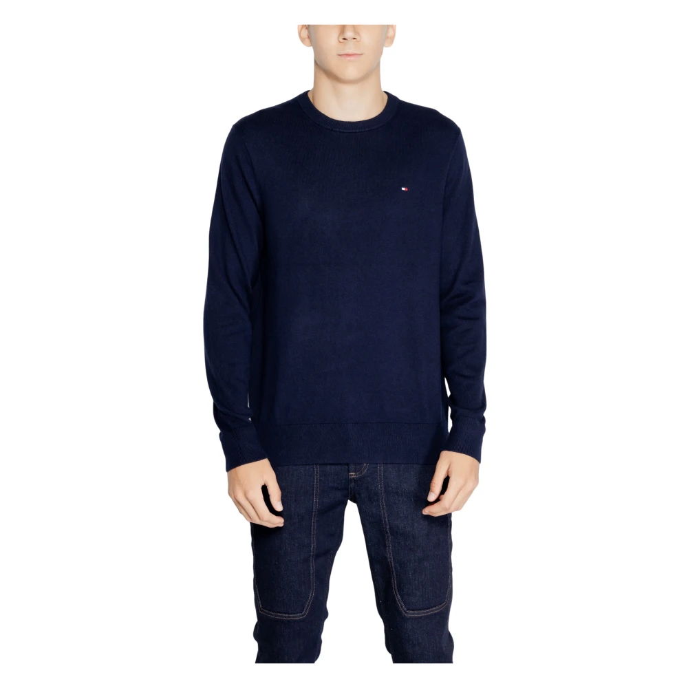 Tommy Hilfiger Organic Cotton Cashmere Mens Crew Sweater - Blue - Size Medium - Image 10