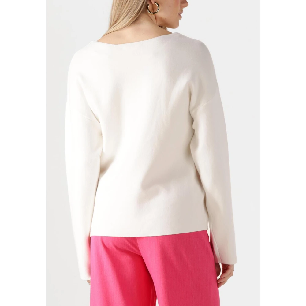 Object Beige V-hals trui voor vrouwen White Dames