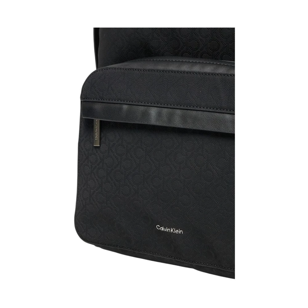Calvin Klein Zwarte Polyethyleen Rugzak Lente Zomer Collectie Black Heren