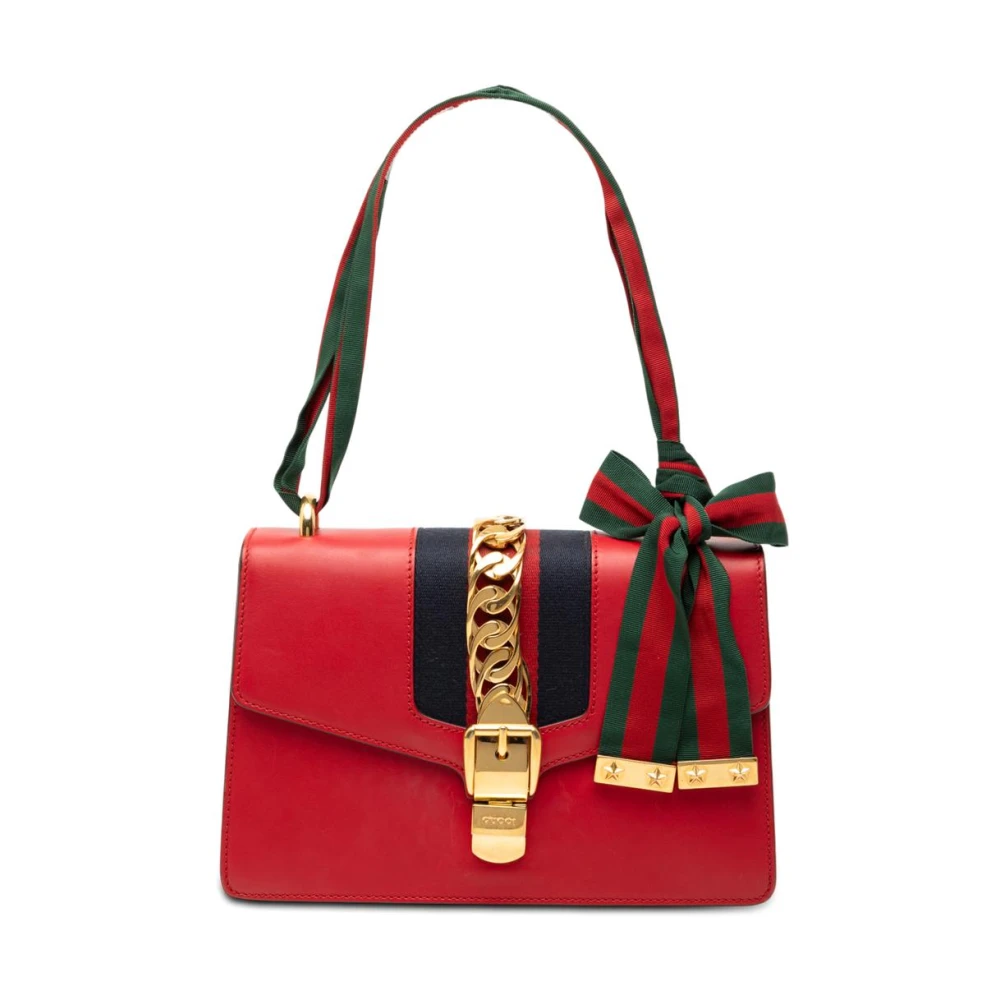 Gucci Vintage Women's Red Pre-Owned Chain Shoulder Bag
