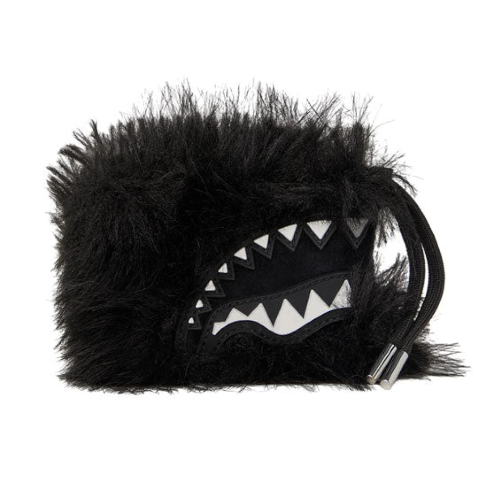 Sprayground Women's Black Fur Cray 910W8210nsz Wallet - Wallets & Cardholders - One Size - Accessories