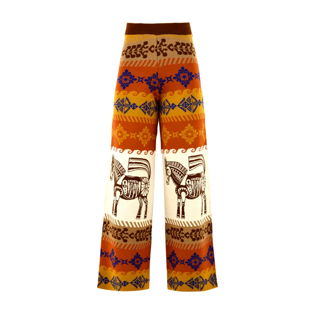 Akep Women's Multicolor Wide Trousers, Xs, Wide Straight Trousers