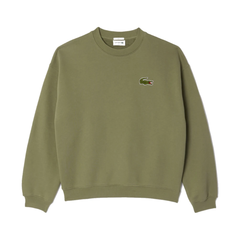 Lacoste Groene Geribbelde Trui met Krokodillenbadge Green Heren