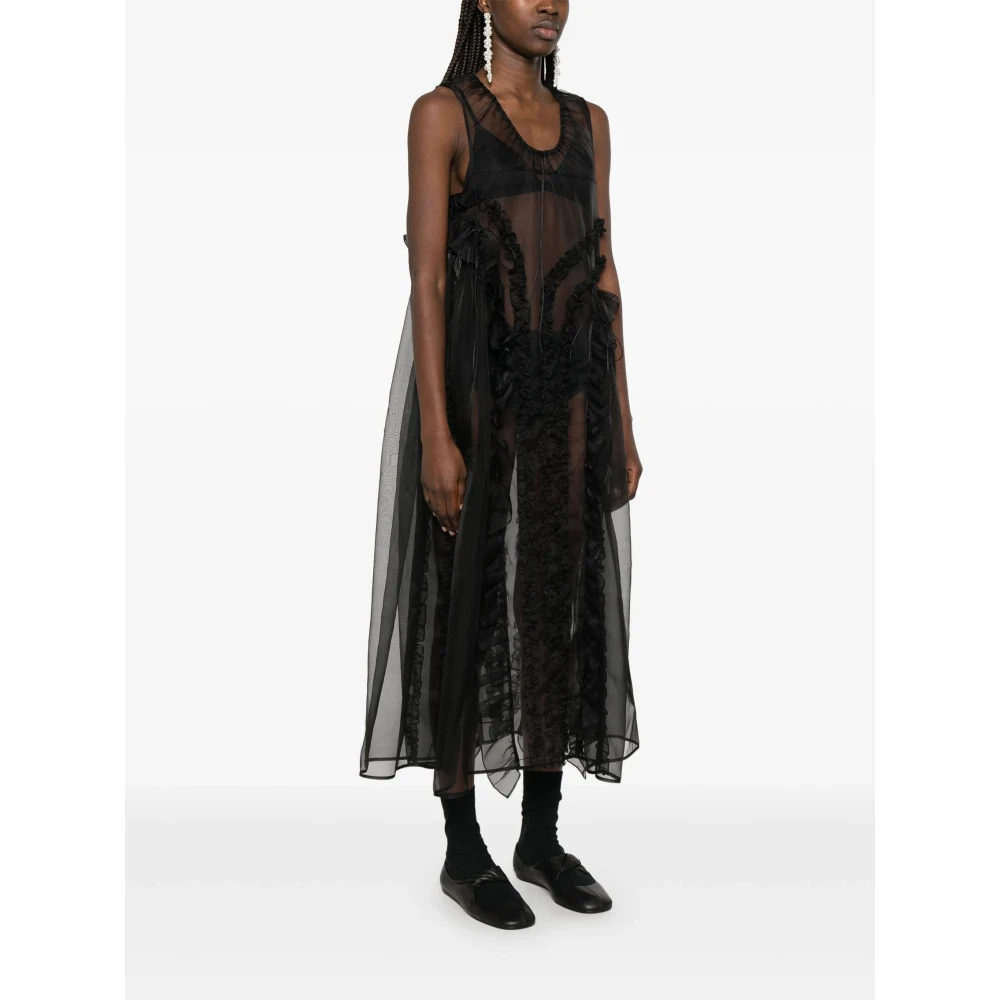 Cecilie Bahnsen Zwarte Opal Jurk met Stuurwiel Detail Black Dames