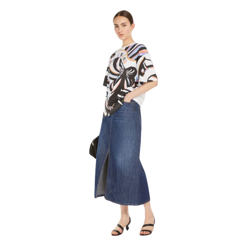 Max Mara Weekend Oversized Wit Katoenen T-shirt Multicolor Dames