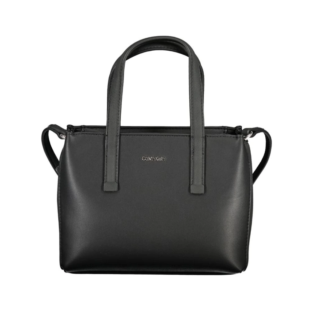 Calvin Klein Zwarte Polyester Handtas met Verstelbare Band Black Dames