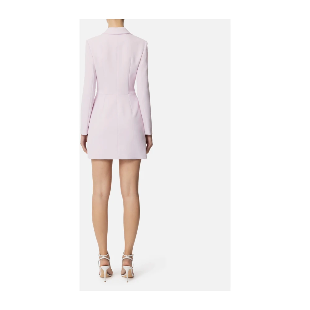 Elisabetta Franchi Crepe jasjurk met contrast piping Pink Dames