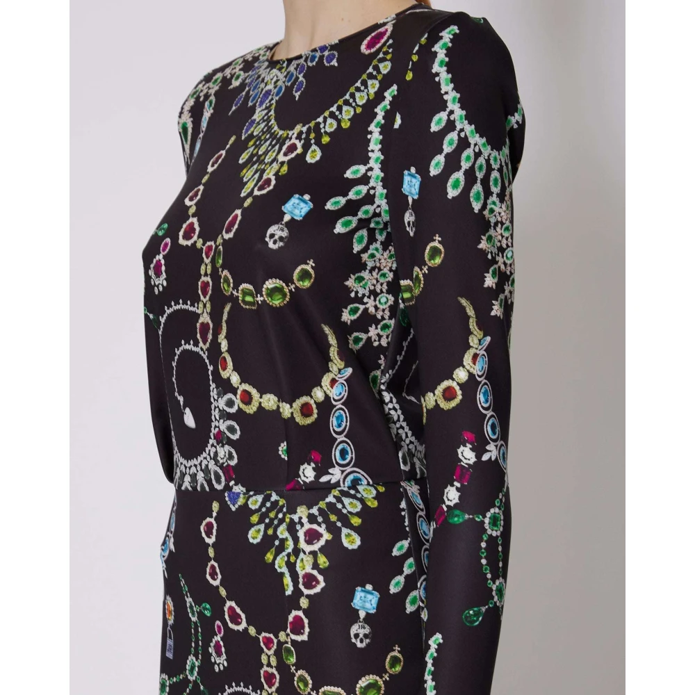 John Richmond Korte jurk met patroon lange mouwen Multicolor Dames