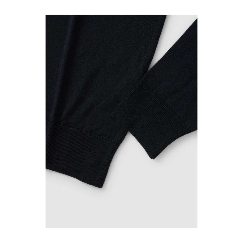 John Smedley Zwarte Rollneck Sweater Stijlvolle Update Black Heren