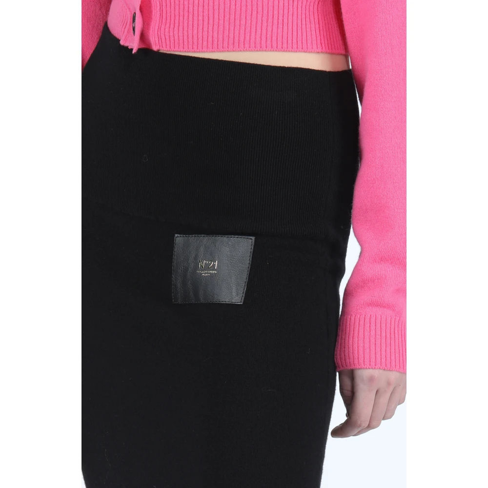 N21 Zwarte katoenen kokerrok Black Dames