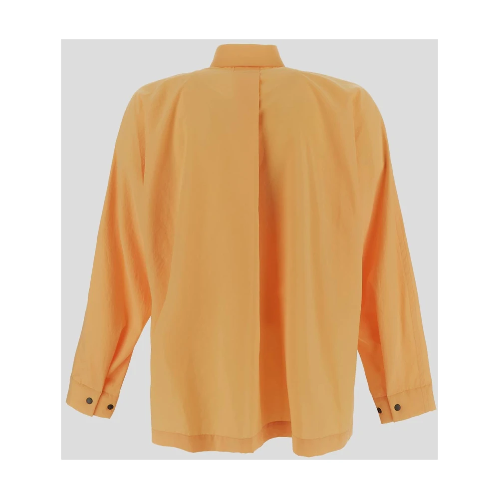 Issey Miyake Homme Plissé Polyester Shirt Orange Heren