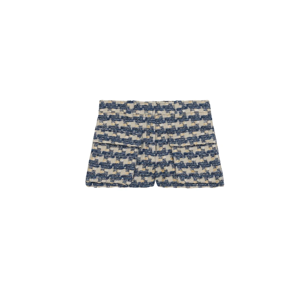 IRO Tweed Houndstooth Cropped Shorts Multicolor Dames