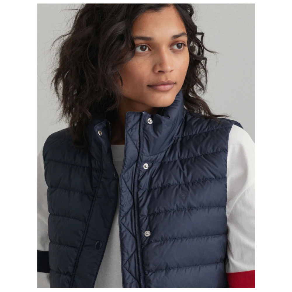 Gant Lichtgewicht mouwloze donsjas Blue Dames