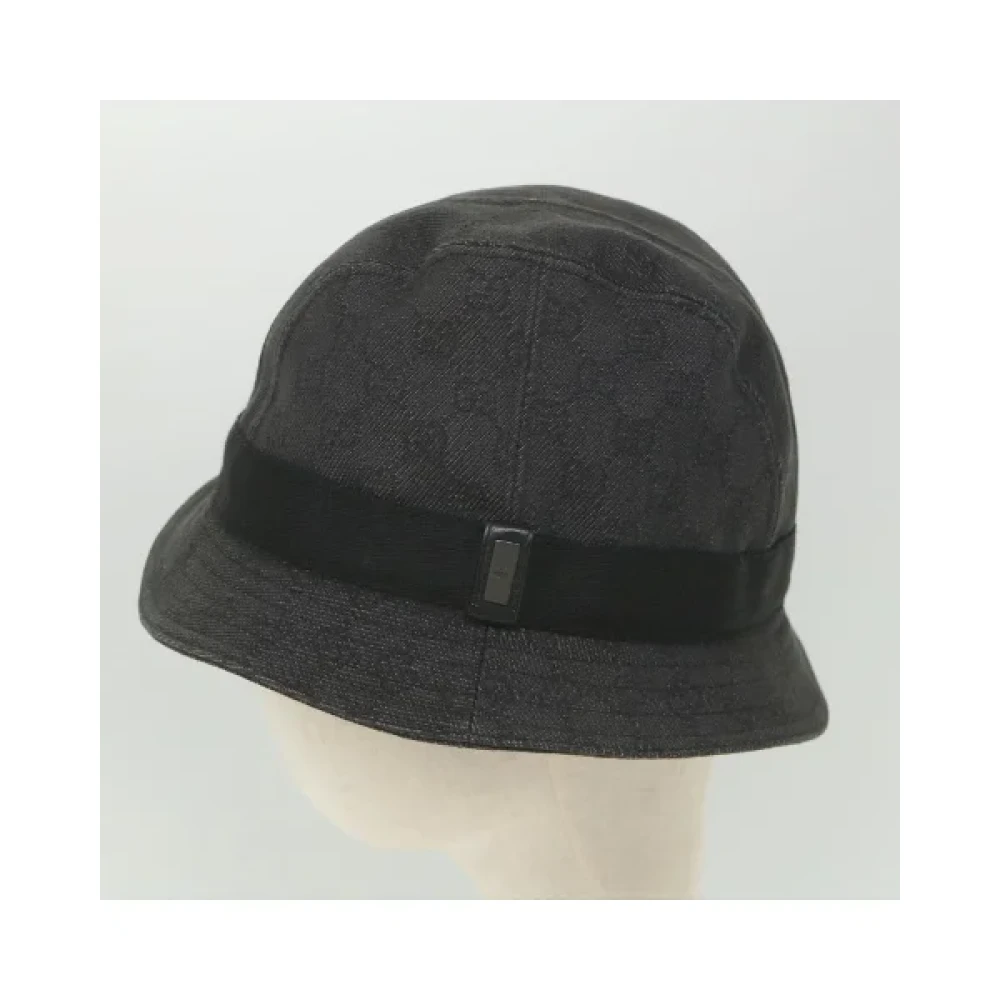 Gucci Vintage Pre-owned Canvas hats Gray Dames