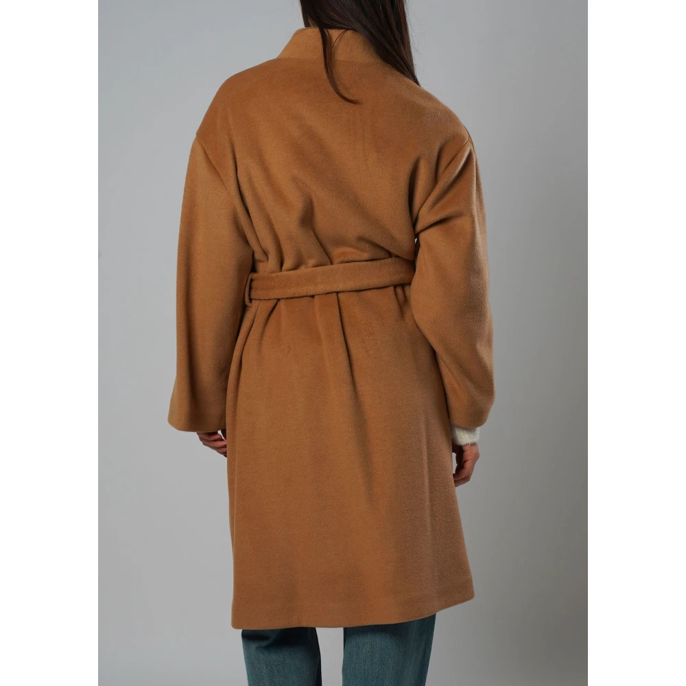 H2O Oversized Wollen Jas Brown Dames