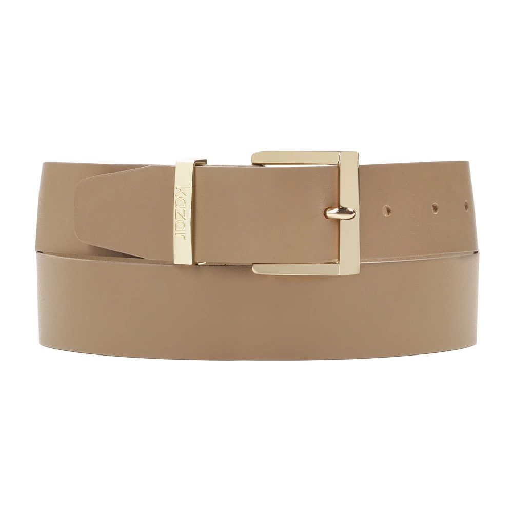 Kazar Eenvoudige leren riem in taupe kleur Beige Dames