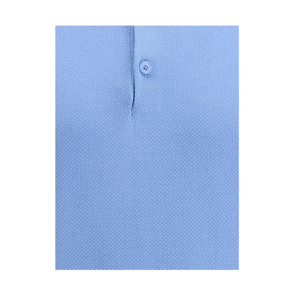Brioni Slim Fit Gebreide Polo Shirt Blue Heren