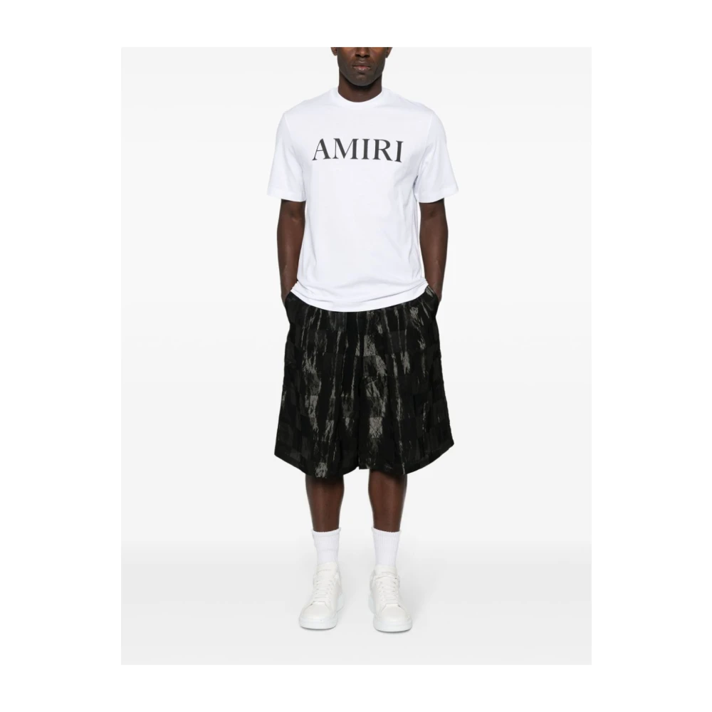 Amiri Witte Logo T-shirt van Katoen White Heren