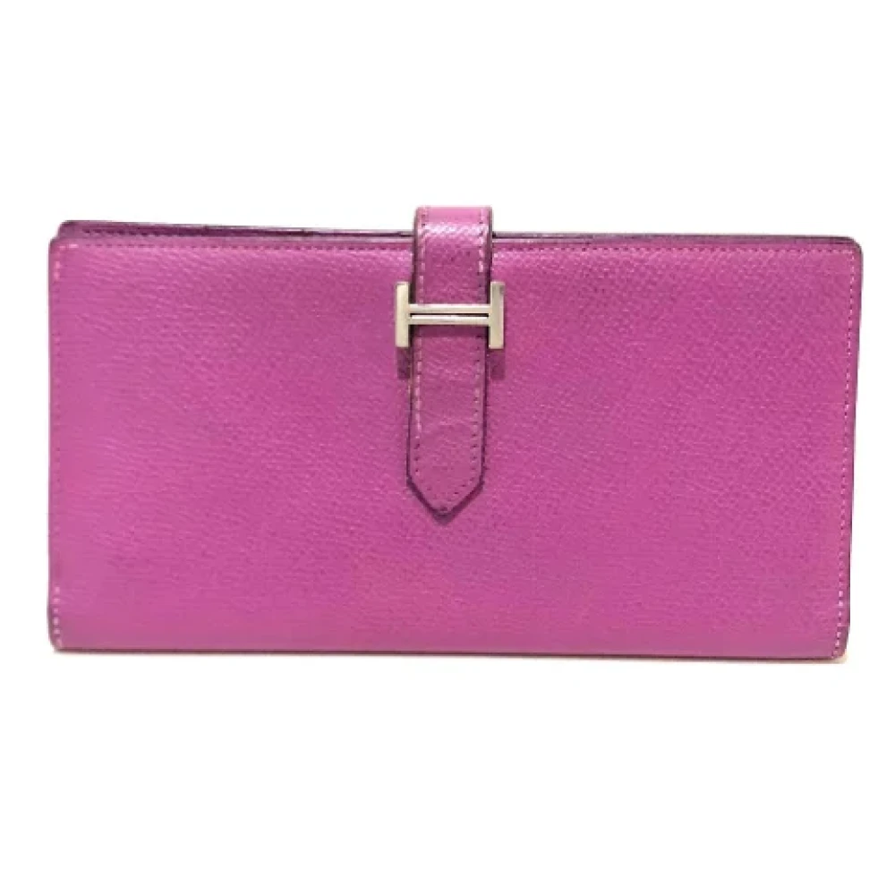 Hermès Vintage Pre-owned Leather wallets Purple Dames