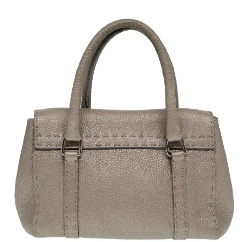 Fendi Vintage Pre-owned Leather fendi-bags Gray Dames