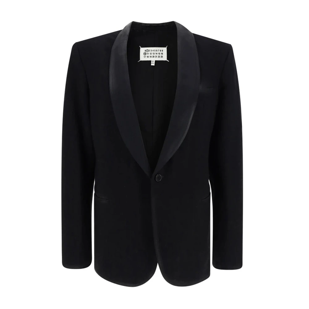 Maison Margiela Zwarte Wollen Blazer Elegant Stijlvolle Vrouwen Black Dames