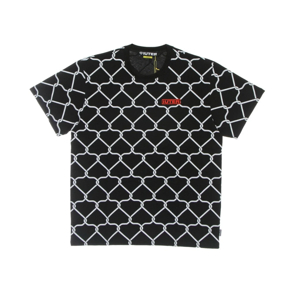 Iuter Zwarte Net Tee Korte Mouw T-shirt Black Heren