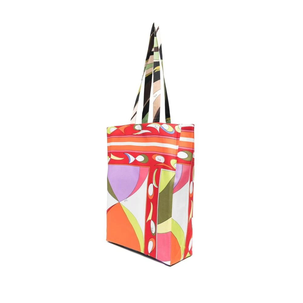 EMILIO PUCCI Rode Abstract Patroon Print Tote Tas Multicolor Dames