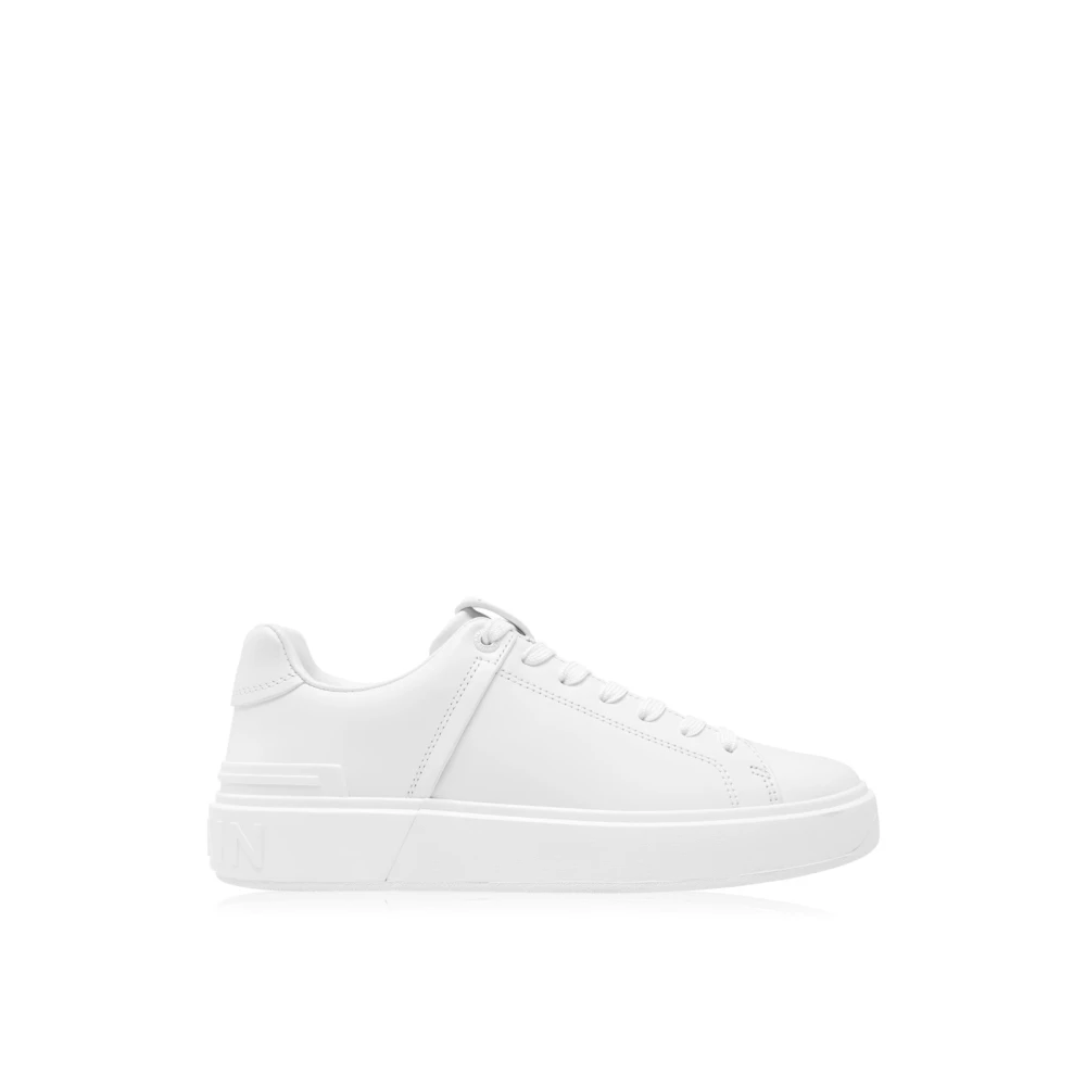 Balmain White B Court Logo Low Top Trainers - Female - Sneakers - 4 Uk - Shoes