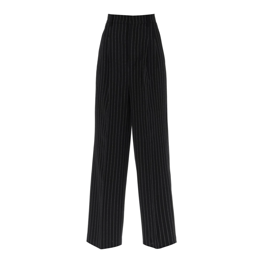 Ami Paris Wijde Pinstripe Pantalon Black Dames