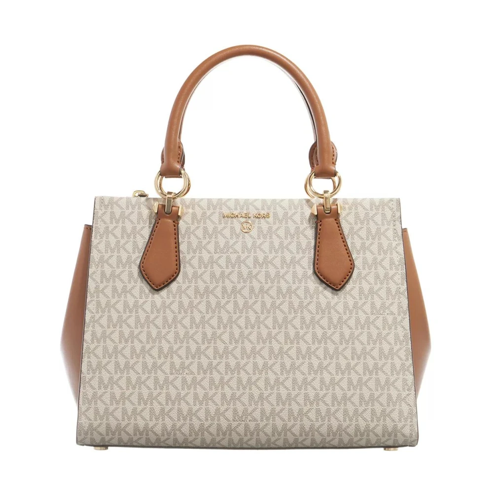 Michael Kors Canvas Satchel Vanilla Acrn Tas Beige Dames