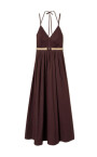 coffee-dress-with-v-neckline
