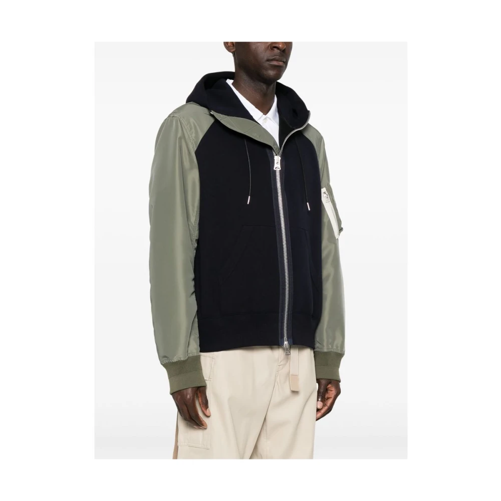 Sacai Donkerblauwe Rits Hoodie Sweatshirt Multicolor Heren